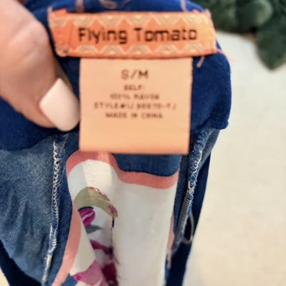 Flying Tomato Multicolor Floral Kimono Wrap Open Front Cardigan Size S/M Boho - Picture 3 of 5